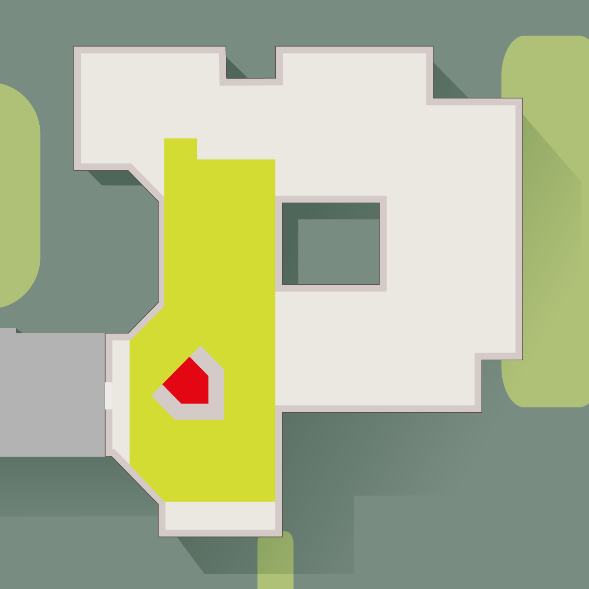 Raumplan Hauptgebäude Erdgeschoss