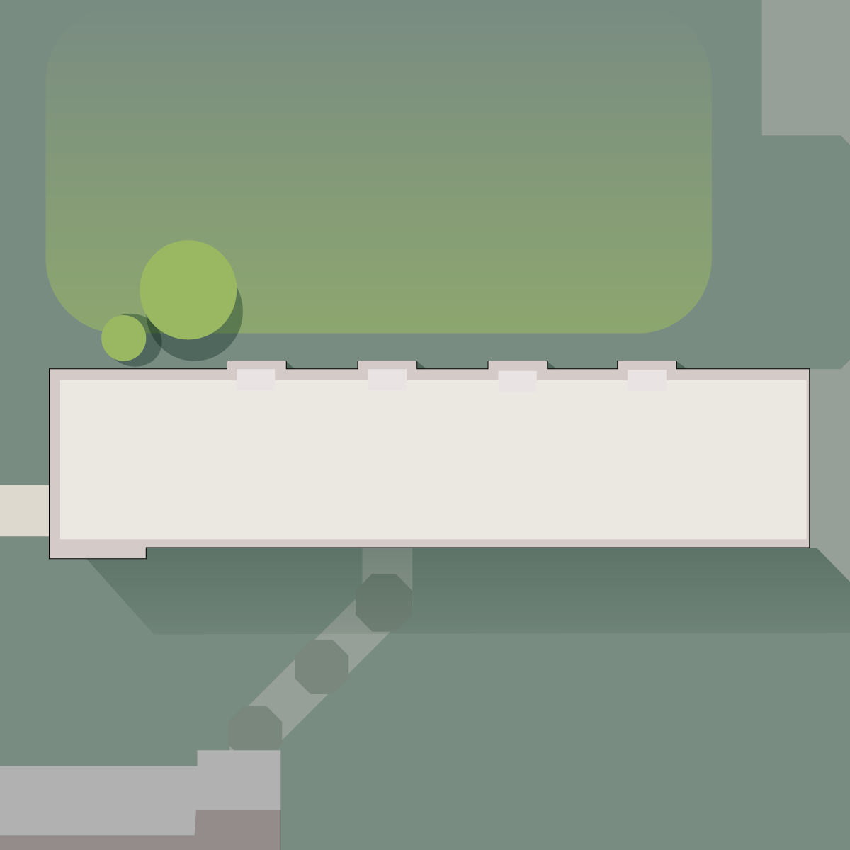 Raumplan Seitengebäude Erdgeschoss