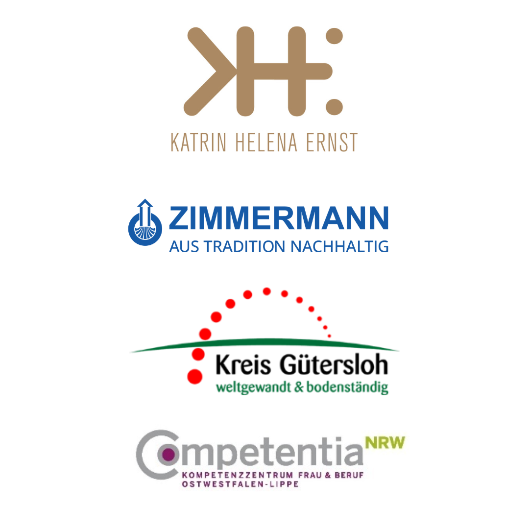 Expertise zur Veranstaltung kommt von Katrin Helena Ernst, Best-Practice steuert das Unternehmen Zimmermann bei. Kooperationspartner sind die Gleichstellungsstelle Kreis Gütersloh und das Kompetenzzentrum für Frau & Beruf OWL.