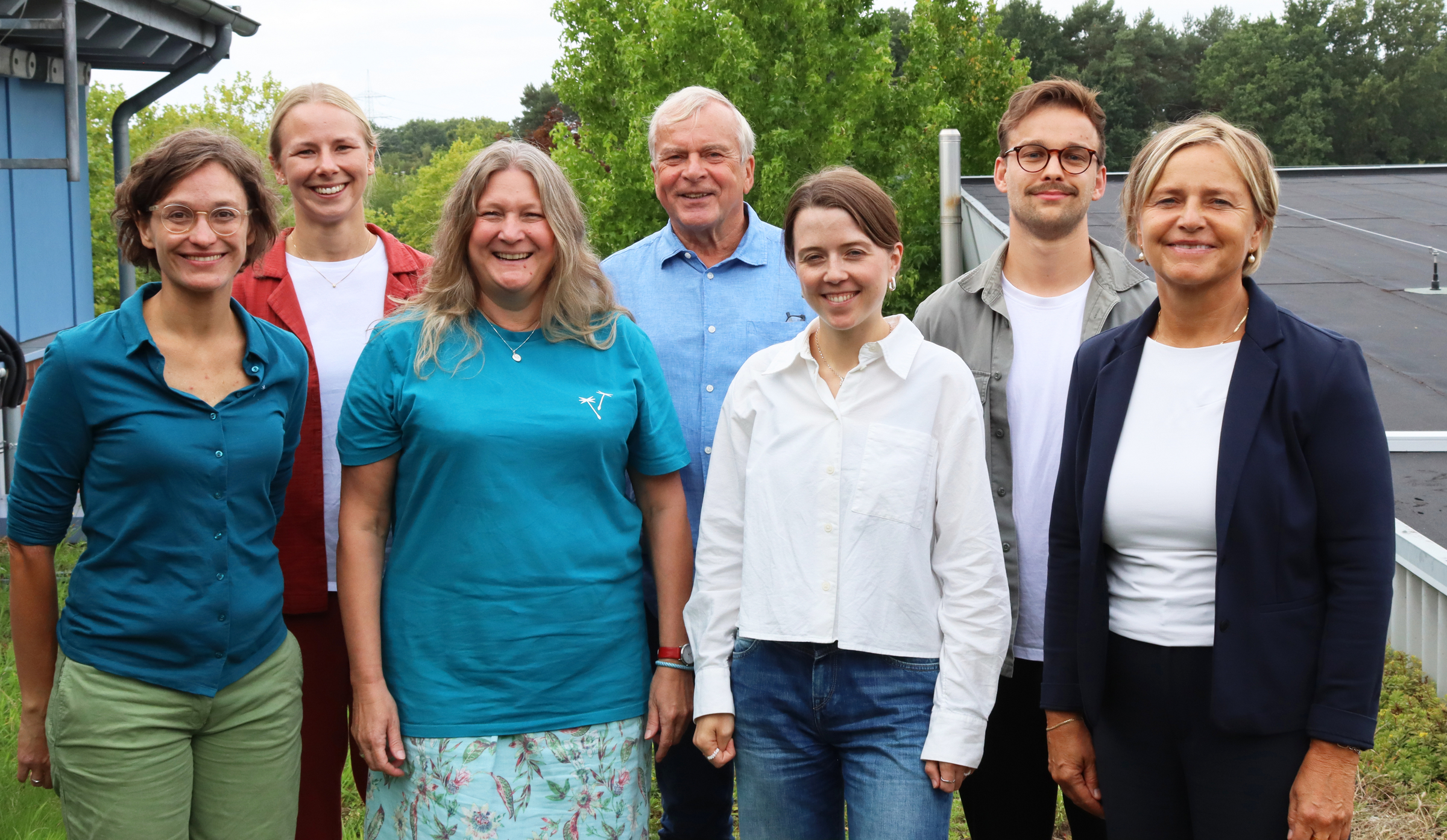 Blickten auf das Thema Gemeinwohl-Ökonomie (v.l.): Johanna Büth (GWÖ e.V.), Inka Özkan (Maas Natur), Sabine Meier (GWÖ e.V.), Reinhard Maas (Maas Natur), Paulina Riebe (Maas Natur), Jonas Keldenich und Nikola Weber (beide pro Wirtschaft GT).
